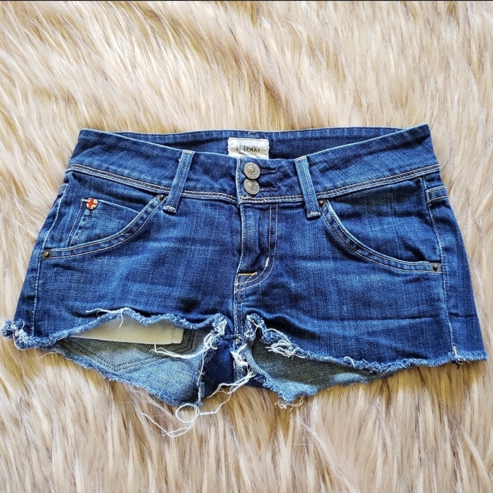 Medium wash Hudson Jean shorts